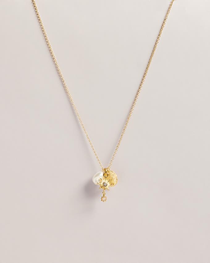 Collier Ted Baker Celestial Pearl Cluster Pendant Doré Femme | DBO-30608356